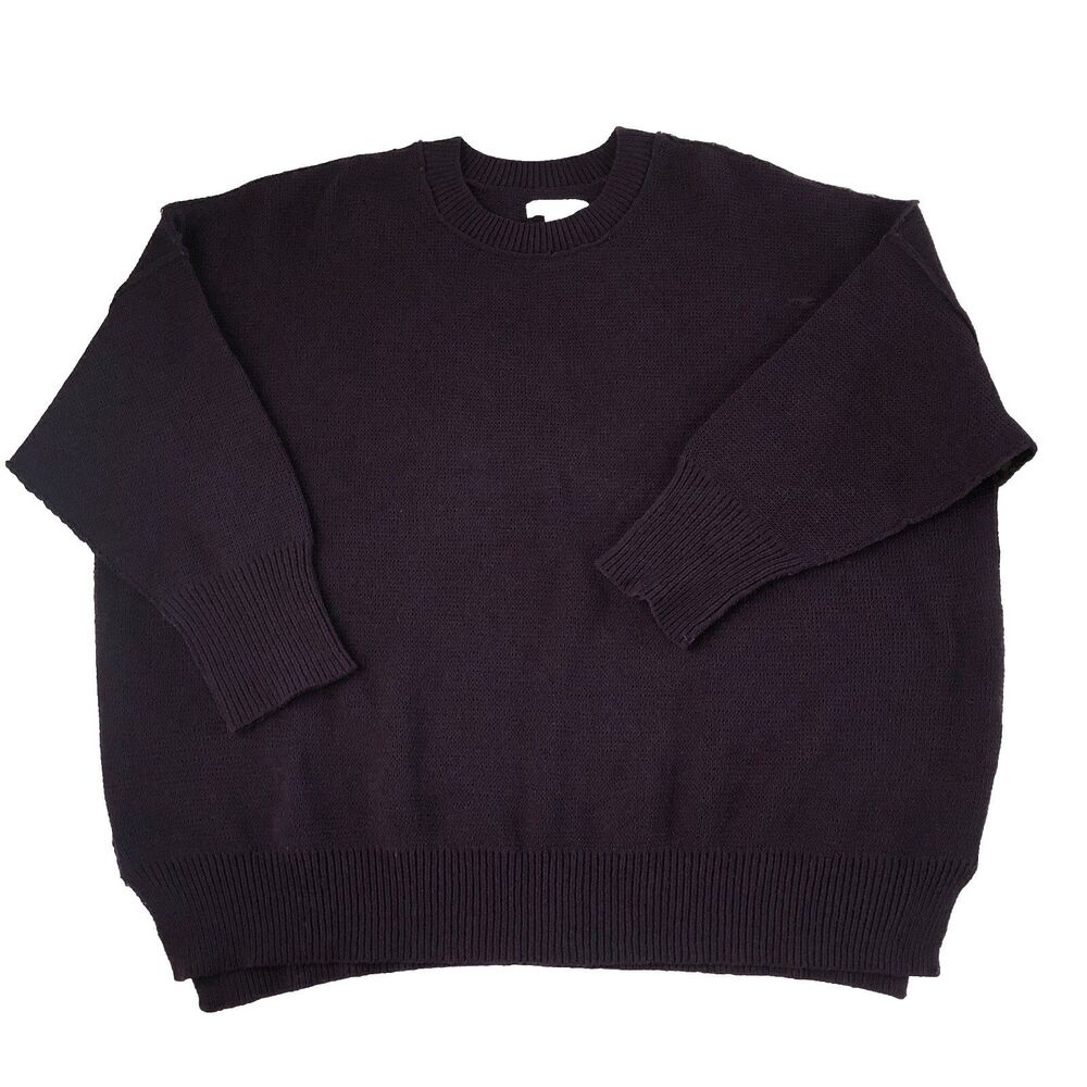 Natural Reflections Women’s Oversized Sweater Purple Reverse Stitching Size XL